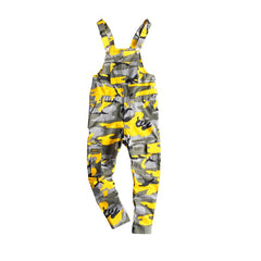 MORUANCLE Men's Camouflage Cargo Denim Bib Overalls Hip Hop Jeans Jumpsuits Camo Workwear Suspender Pants With Multi Pockets