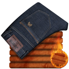 New Arrival Men's Add Velvet Fashion High Quality  Jeans Long Denim Brand Pants Male Cotton Plus Size 30- 40 42 44 46 48 50 52