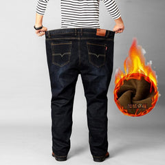 New Arrival Men's Add Velvet Fashion High Quality  Jeans Long Denim Brand Pants Male Cotton Plus Size 30- 40 42 44 46 48 50 52